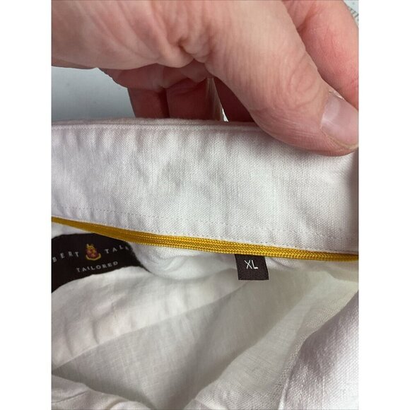 Robert Talbott Mens‎ Ivory Linen Vacay Resort Luxury Natural fibers size XL - Picture 7 of 11